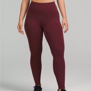 lulu red leggings wunder train